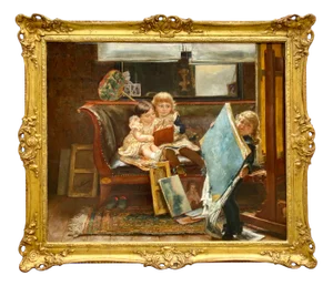 Edgard Farasyn, The Mischievous Little Artists, 1881, Oil on Canvas