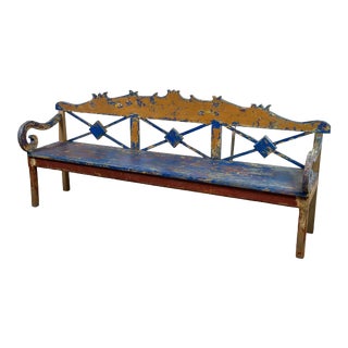 1920s Antique Distressed Bench For Sale