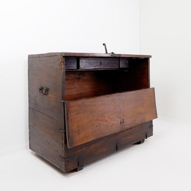 Asian Wooden Chest with Decorative Fittings For Sale - Image 5 of 16