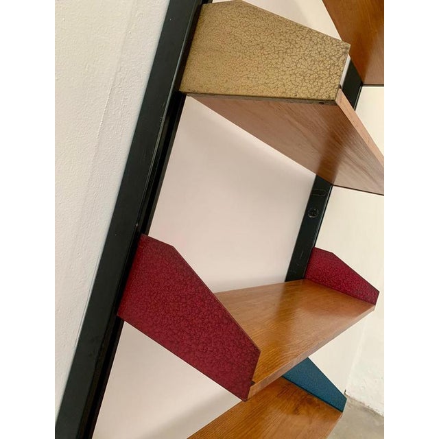 Floor-to-Ceiling Modular Bookcase attributed to Feal, Italy, 1950s For Sale - Image 10 of 16