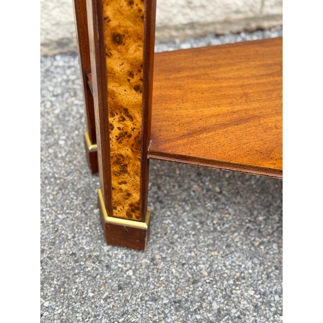 Brown Postmodern Faux Burl Hall Console Table For Sale - Image 8 of 10