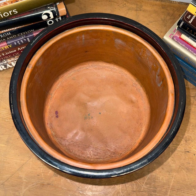 Red Crimson Red Wood Hibachi with Removable Terracotta Liner For Sale - Image 8 of 11