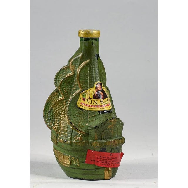 Glass Vinsanto Bertocchini Livorno Bottle in Shape of Sailing Ship, 1960s For Sale - Image 4 of 9