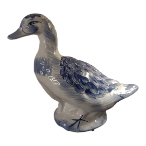1980s Delfts Holland Style Ceramic Duck Figurine