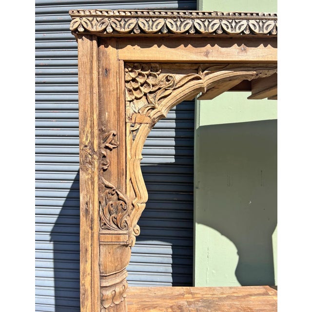 Indian Vintage Indian Carved Arch Canopy Bar Counter For Sale - Image 3 of 7