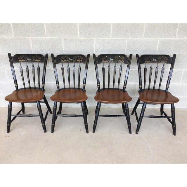 Ethan Allen Hitchcock Style Thumb Back Chairs Set of 4 Chairish