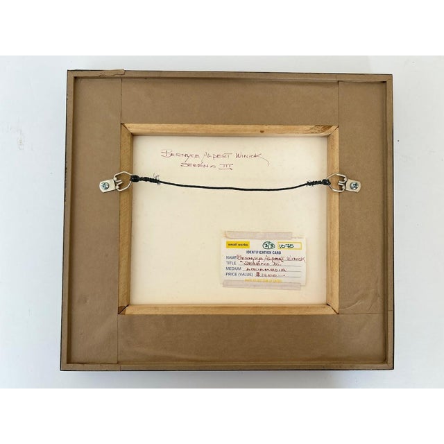 Abstract Sereno Iii, by Bernyce Winick, Signed Aquamedia Gouache Abstract, Framed For Sale - Image 3 of 8