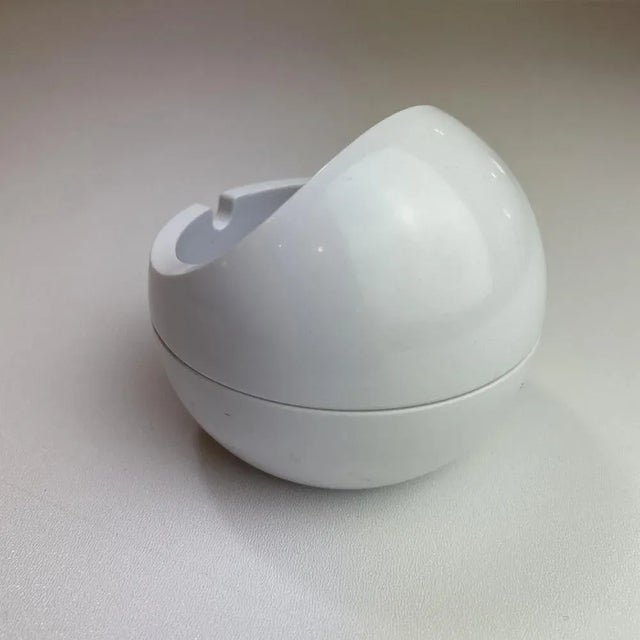 Small italian space age ashtrays made in white abs plastic designed by opi milano for cini & nils, from 1970's. Comes with...