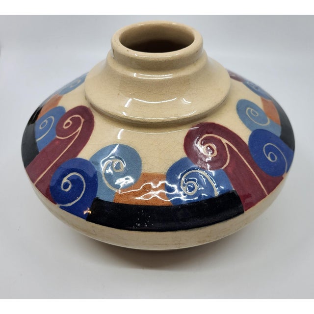 This vase, created by Simone Larrieu, a prominent French ceramicist, is exceptionally rare on the market and highly prized...