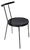 Italian Modern Round Black Wood and Metal Chair, 1980s For Sale