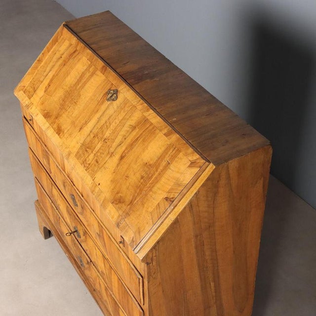 Walnut and Walnut Burl Drop-Leaf Cabinet For Sale - Image 10 of 13