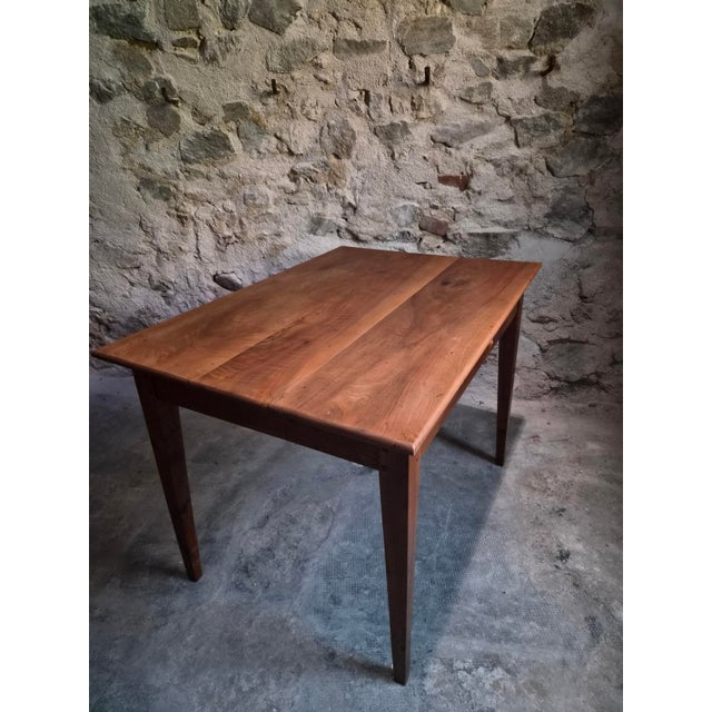Antique French Walnut Table with Drawer, 1890s For Sale - Image 17 of 18