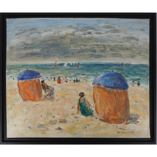 Summer in Houlgate Oil on Canvas by Jean-Jacques René For Sale - Image 9 of 9