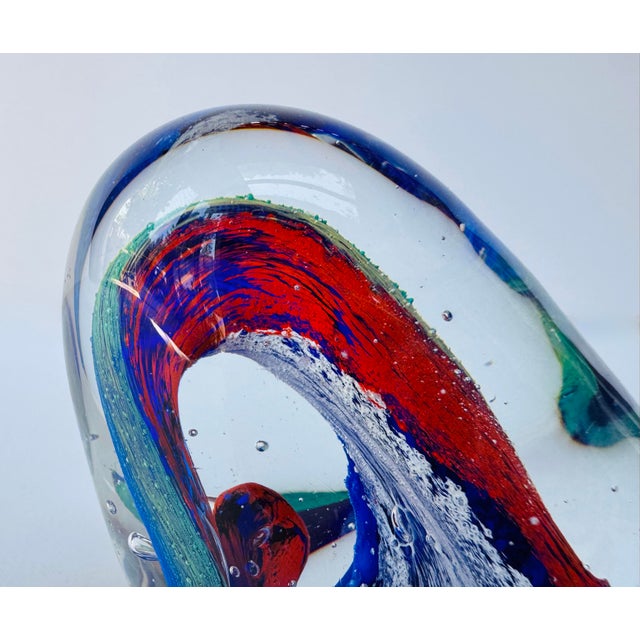 Glass Vintage Abstract Studio Art Glass Sculpture 5" For Sale - Image 7 of 10