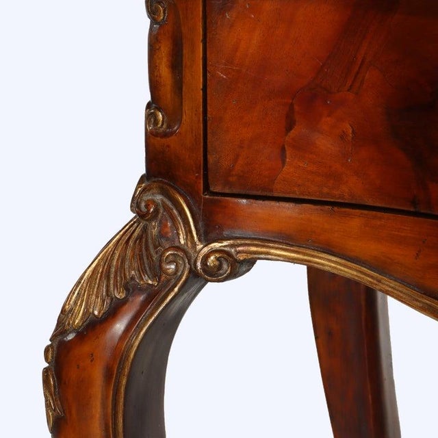 Wood Early 20th Century Italian Louis XV Style Olivewood & Carved Mahogany Server With Gilt Highlights For Sale - Image 7 of 18