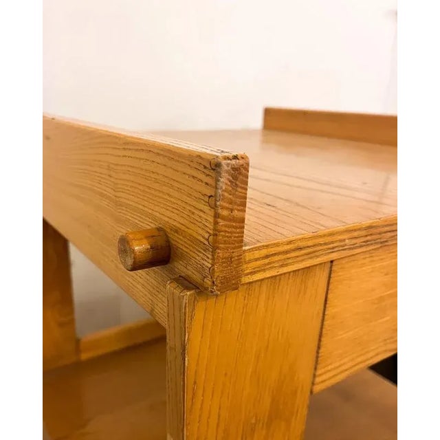 Mid-Century Modern Wooden Side Table with Casters For Sale - Image 5 of 6