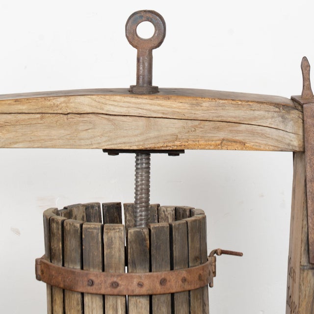 Antique Wine Press From Hungary Dated 1932 For Sale - Image 6 of 12
