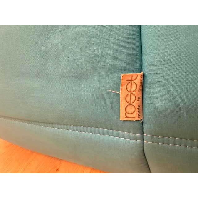Turquoise Togo Armchair by Michel Ducaroy for Ligne Roset, 1970s For Sale - Image 10 of 11