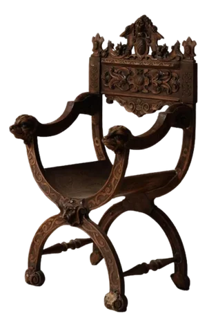 1800s French Wooden Armchair