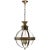 Chapman & Myers for Visual Comfort Signature Crown Top Banded Globe Lantern in Bronze & Antique-Burnished Brass with Clear Glass For Sale
