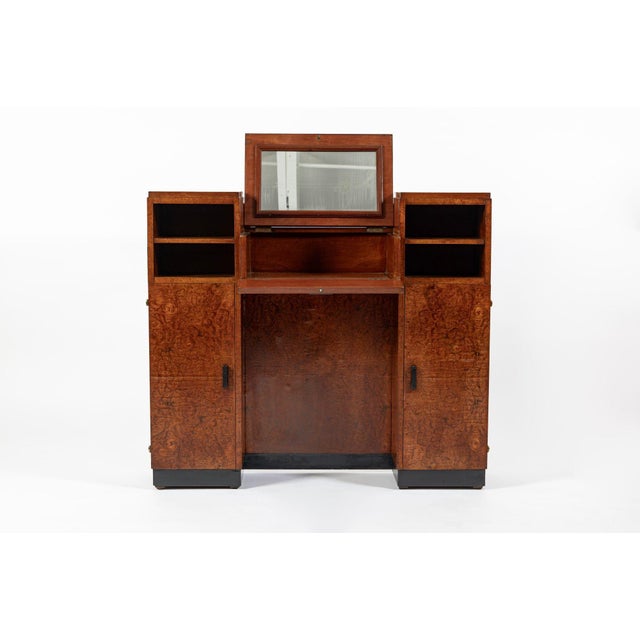 Art Deco American Art Deco Birdseye Maple Vanity Cabinet or Dressing Table, Circa 1930 For Sale - Image 3 of 18