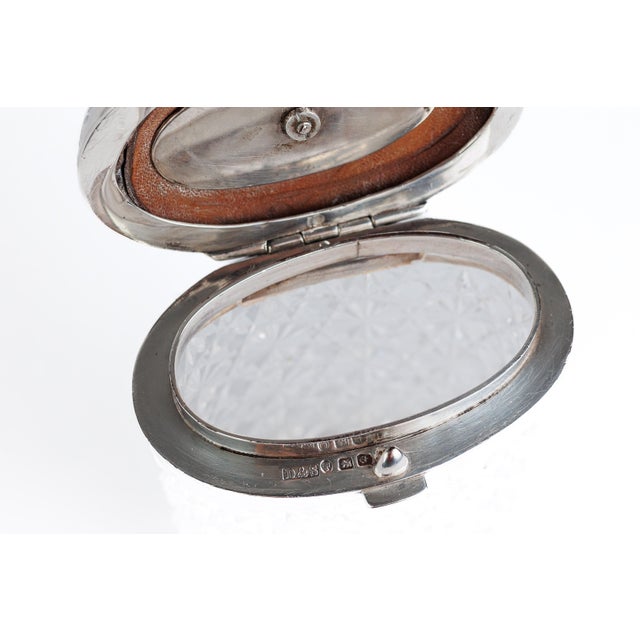Silver Early 20th Century Victorian Style Cut Crystal Perfume Bottle With Sterling Silver Lid For Sale - Image 8 of 9