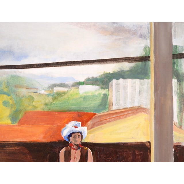 Cowgirl in the Studio - Figurative Study in Oil on Canvas For Sale - Image 4 of 8