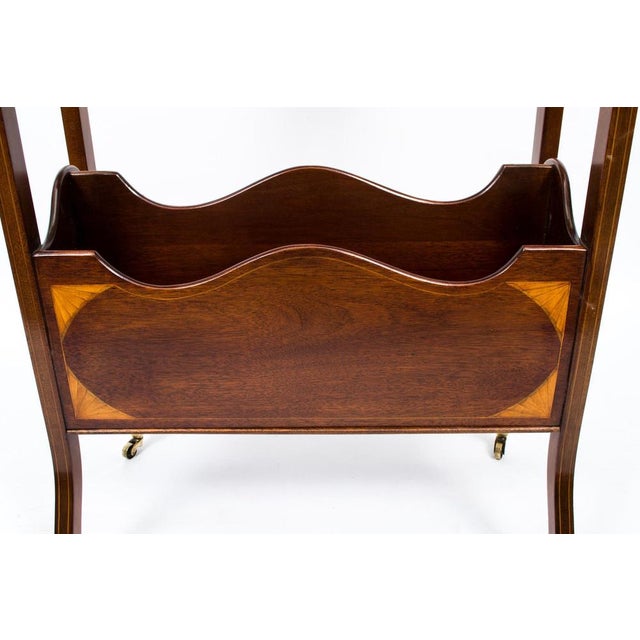 Early 20th Century Edwardian Inlaid Mahogany Bookstand For Sale - Image 6 of 12