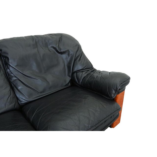 Vintage Two-Seater Sofa in Black Leather by Paolo Gucci for Formitalia, Italy, 1991 For Sale - Image 10 of 18