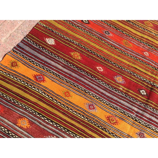Oversized Vintage Turkish Kilim Rug - 69" X 153" For Sale - Image 9 of 12