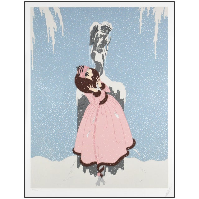 Art Deco Mid 20th Century The End of Romance Art Deco Pink Serigraph Erté For Sale - Image 3 of 7