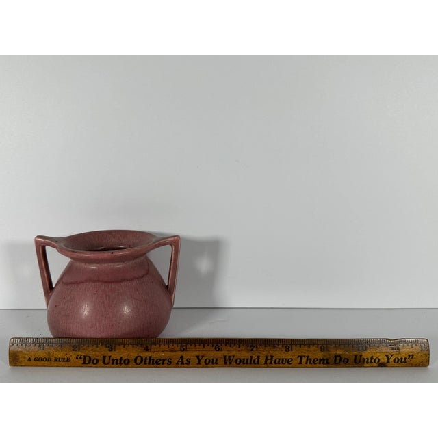 Rookwood Pottery Vase: Matte Pink Glaze, Double Handled, c. 1930 For Sale - Image 9 of 10