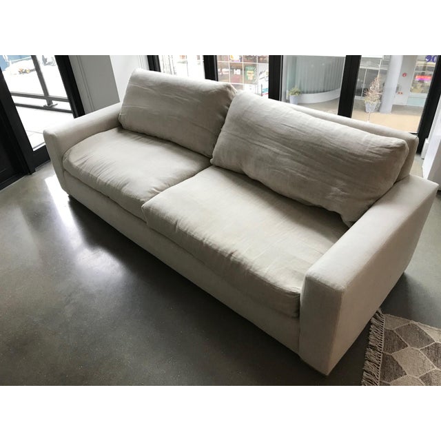 Restoration Hardware Maxwell Upholstered Sofa in Belgian Linen Chairish