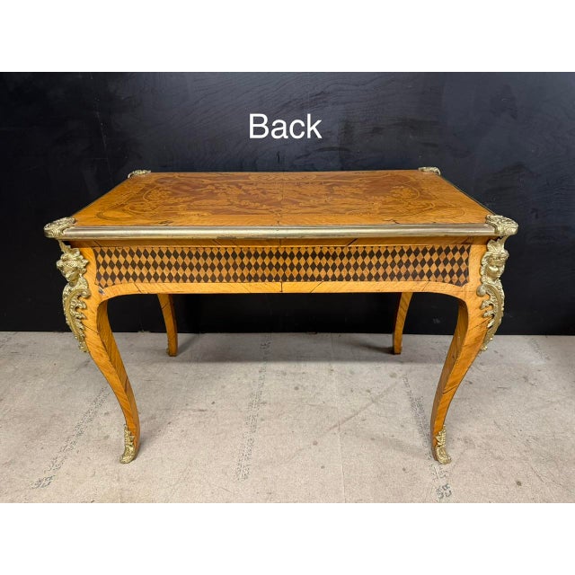 Antique French Marquetry Desk, 1900 For Sale - Image 13 of 18