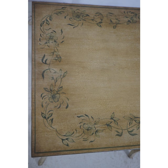 Venetian Pair of Square Crackle Paint Accent Tables For Sale - Image 11 of 15