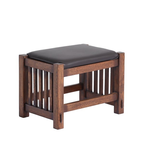 2020s Mission Oak Foot Stool - Spindles For Sale - Image 5 of 11