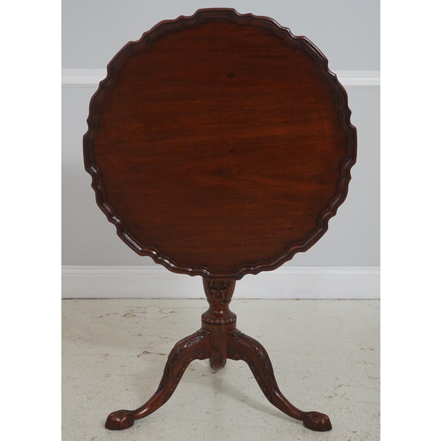 Wood Henkel Harris Mahogany Tilt-Top Piecrust Table For Sale - Image 7 of 15