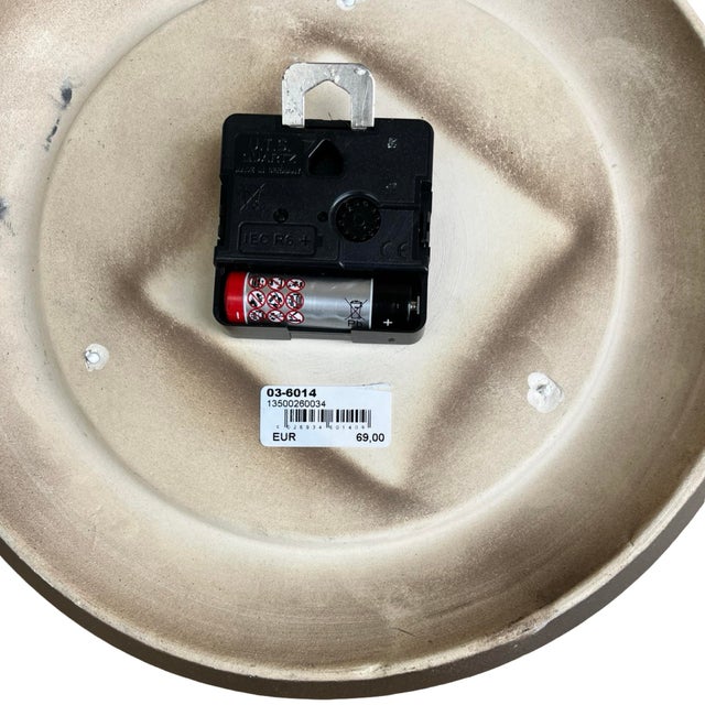 Glass Grey Ceramic Wall Clock, Atlanta, Germany, 1980s. For Sale - Image 7 of 12