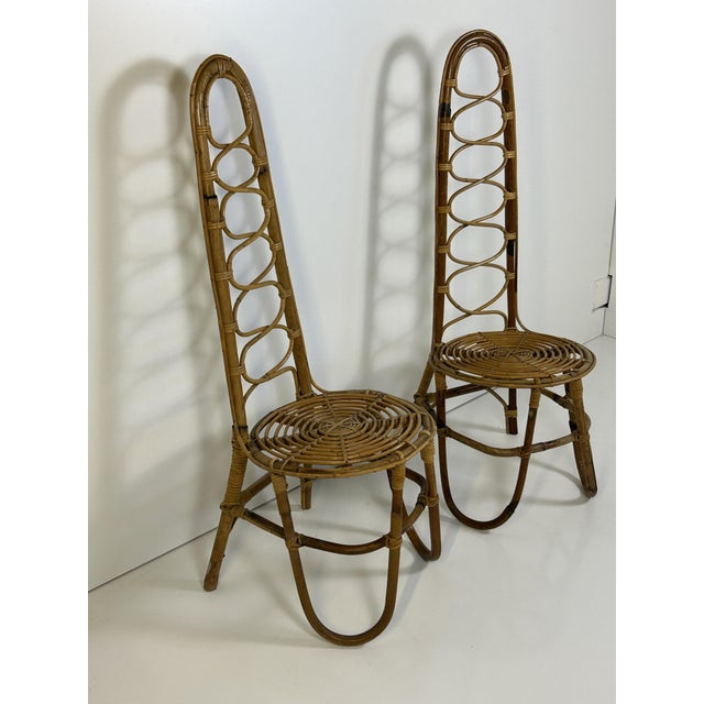 Rattan Fireplace Chairs, 1960s, Set of 2 For Sale - Image 3 of 9