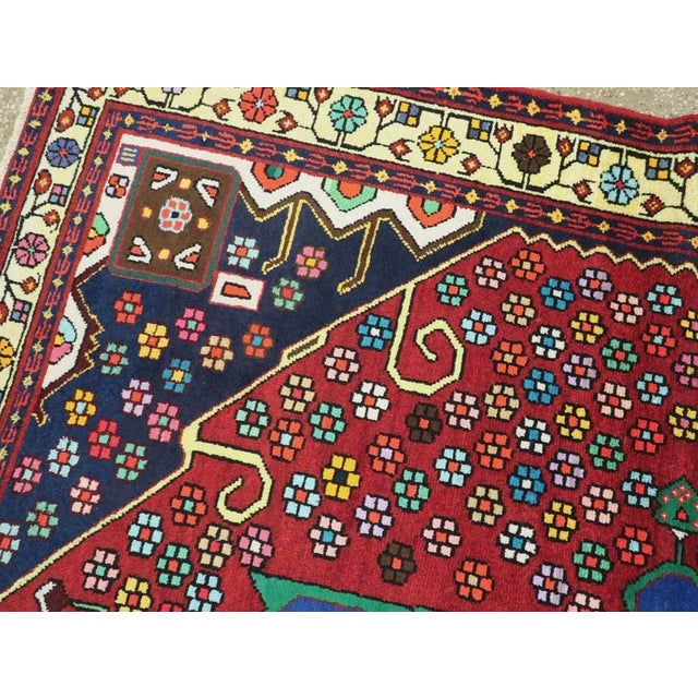 Red Vintage Persian Malayer Rug – Size: 4' 7" X 9' 3" For Sale - Image 8 of 11