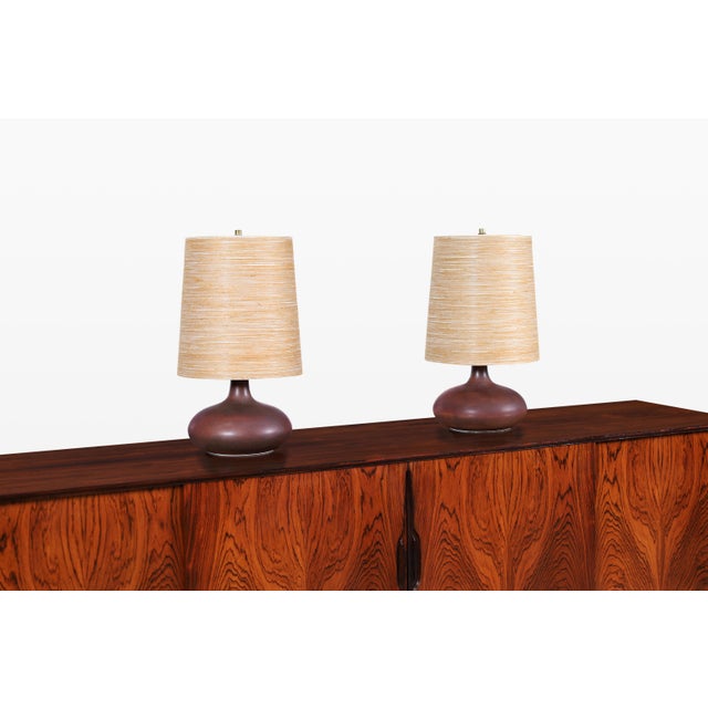 Mid-Century Modern Mid-Century Modern Ceramic Table Lamps by Lotte and Gunnar Bostlund For Sale - Image 3 of 9