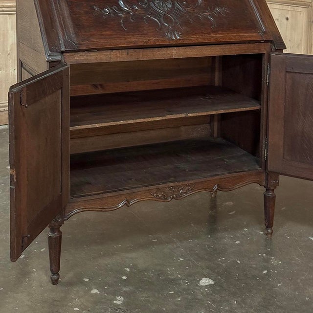 19th Century Liègeoise Louis XVI Style Solid Oak Secrétaire For Sale - Image 16 of 18