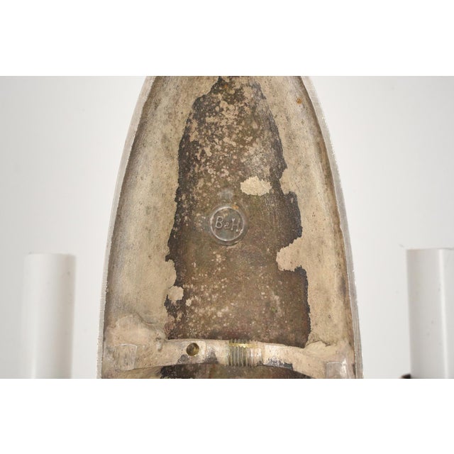 Antique Bradley & Hubbard Silvered Brass Wall Sconces - a Pair For Sale - Image 6 of 8