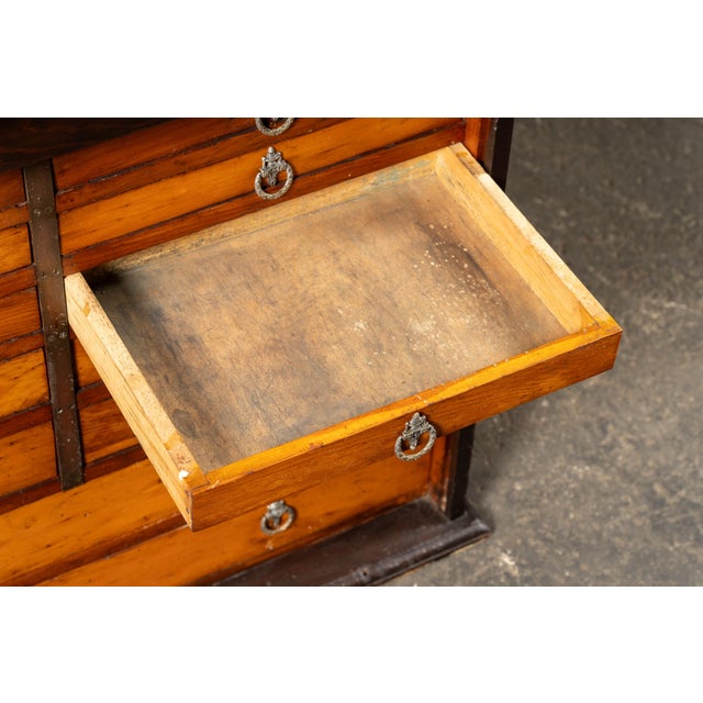 Brown Early 20th Century 16-Drawer Oak Dental Cabinet For Sale - Image 8 of 11