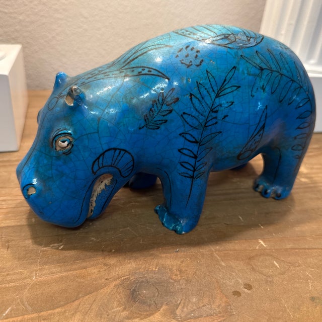 Egyptian Renaisance Style Ceramic Hippopotamus Sculpture Made in Italy For Sale - Image 10 of 10