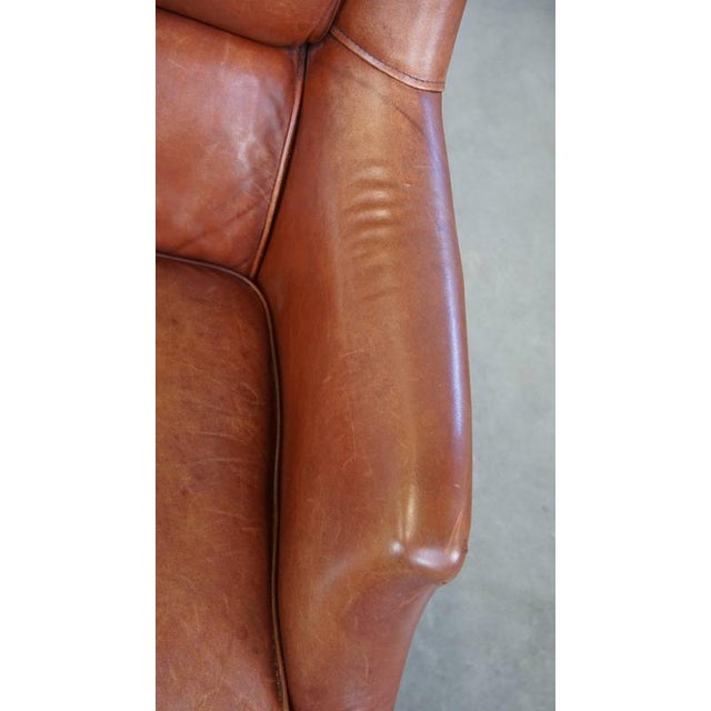 Brown Vintage Club Chair in Cowhide For Sale - Image 8 of 13