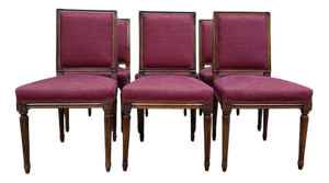Louis XVI Style Chairs with Square Backs, Set of 6