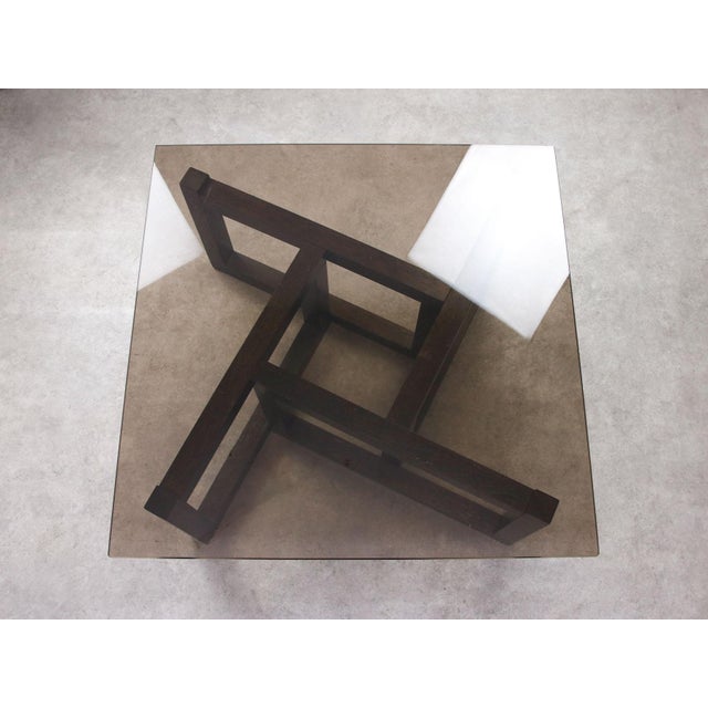 Italian Wooden and Smoked Glass Coffee Table, 1960s For Sale - Image 9 of 18