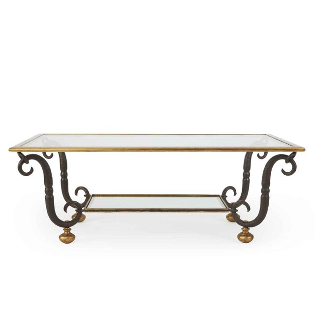 Rectangular Crystal and Iron Coffee Table, 1980s For Sale - Image 9 of 9