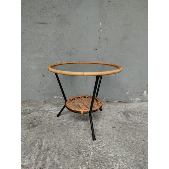 the rattan is in good condition. There is only a brown spot on the glass top.